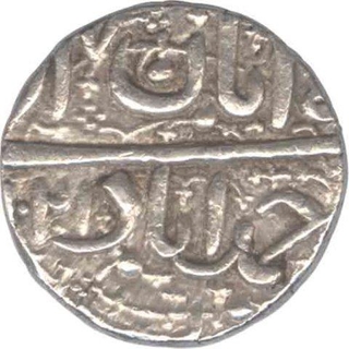 Silver Rupee of Jahangir of Ahmadabad Mint.