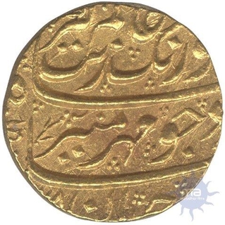 Gold Mohur of Aurangzeb Alamgir of  Burhanpur Mint.