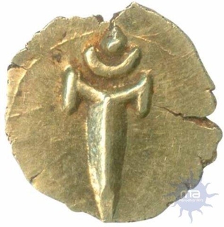 Gold Fanam of Maraha Confederacy.