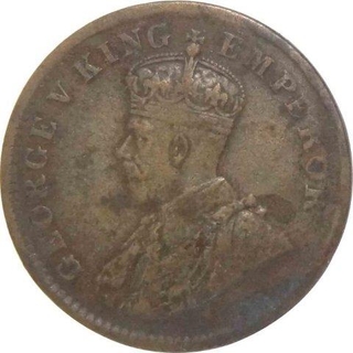 Bronze One Quarter Anna Coin of King George V of Calcutta Mint of 1911.