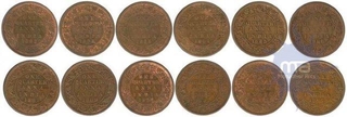 Copper Quarter Anna  Coins of Victoria Queen and Empresses of Calcutta Mint.