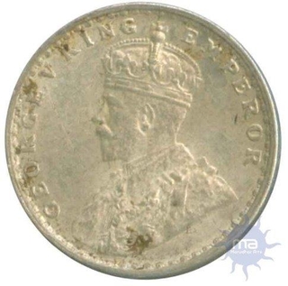 Silver Two Annas Coin of  King George V of Calcutta Mint of 1916.