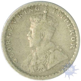 Silver Two Annas Coin of  King George V  of Calcutta Mint of 1912.