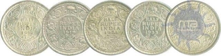 Silver Half  Rupee coins of King George V.