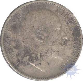 Silver One Rupee Coin of King Edward VII of Bombay Mint of 1908.