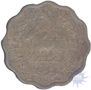 Cupro Nickel  One  Anna Coin of 1954.