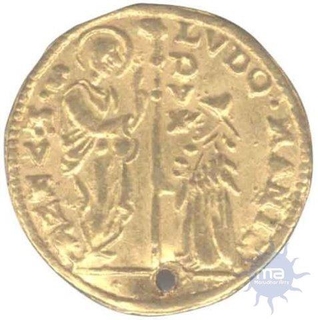 Gold Zechino Coin of Venice of Paulo Rainer of Italy.