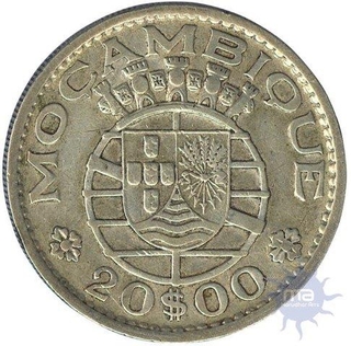 Twenty Escudos of Mozambique of 1960.