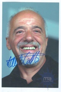 Autograph of Paulo Coelho of  Brazilian Lyricist and Novelist.