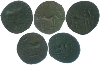 Copper Tin Kasu Coins of Banavasi Region of Satavahana Feudatory.