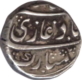 Silver Rupee Coin of Shah Alam II of Kankurti Mint.