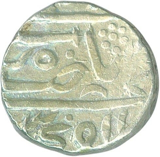 Silver Rupee Coin of Daulat Rao of Gwalior State.