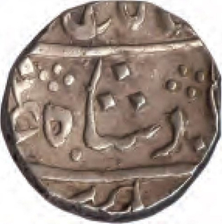 Silver Rupee Coin of Daulat Rao of Gwalior State.