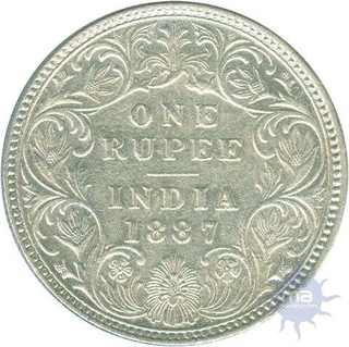 Silver Rupee Coin of Victoria Empress of 1887.