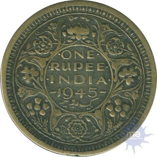 Copper Brass Rupee Coin of King George VI of 1945.