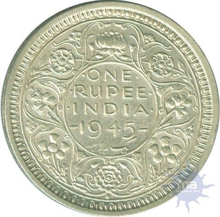 Silver Rupee Coin of King George VI of 1945.