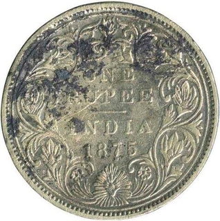 Silver Rupee Coin of Victoria Queen of 1875.