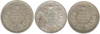 Silver Coins of King George VI of Lahore Mint.