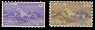  Complete Set of 2 Stamps of Conquest Of Mount Everest of 1953.