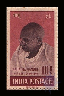 Ten Rupees of Mahatma Gandhi of India 1948.