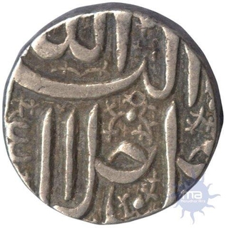 Silver Rupee Coin of Akbar of Ahmadabad Mint.