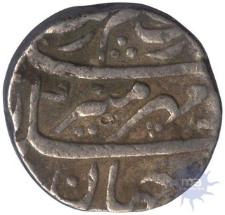 Silver Rupee Coin of Auragzeb Alamgir of Akbar Nagar Mint.