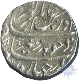 Silver Rupee Coin of Aurangzeb Alamgir of Shahjahanabad Mint.