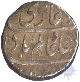 Silver Rupee Coin of Shah Alam Bahadur of Bareli Mint.