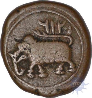 Copper Bahramv Half paisa Coin of Tippu Sultan of Bengalur Mint of Mysore Kingdom.