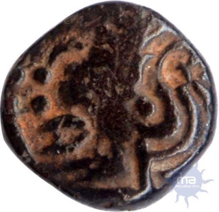 Copper Coin of King Krishnaraj of Kalachuris of Mahishmati.