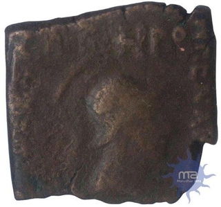 Square Copper Coin of Menander I of Indo Greek.