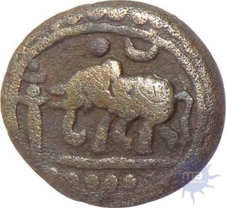 Copper Kasu Coin of Tirumalaraya of Vijayanagara Empire.