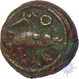 Copper Kasu Coin of Tirumalaraya of of Vijayanagar Empire.