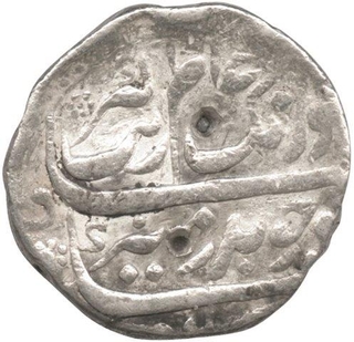 Silver One  Rupee Coin of Aurangzeb Alamgir of Gulkanda Mint.