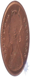 Copper Half Anna Coin of Ganga Singh of Bikanir State of 1895,