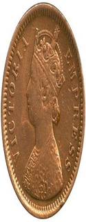 Copper Half Pice, Coin of Victoria Queen of  Bikanir State of  1894.