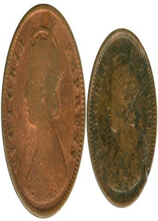 Copper Quarter  Anna  Coin of Bikaner State.