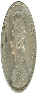 Silver Rupee Coin of Victoria Empress of 1892.