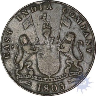 Copper XX cash Coin of of soho mint of  Madras presidency.