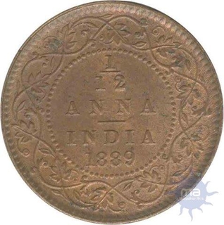 Copper One Twelfth Anna Coin of  Victoria Empress of  Calcutta Mint of 1889.