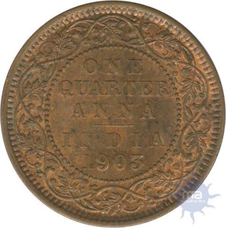 Copper Quarter  Anna Coin of King Edward VII of 1903,