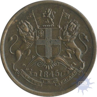 Copper Half Anna Coin of  East India Company of 1845.