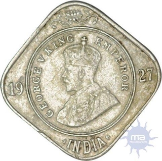 Cupro Nickel Two Annas Coin of King George V of Bombay Mint of 1927.