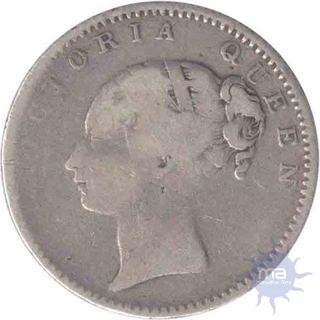 Silver Half Rupee Coin of  Victoria Queen of 1840.