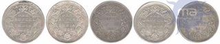 Silver One Rupee Coins of Victoria Queen of 1862.