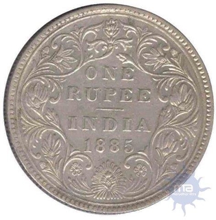 Silver One  Rupee Coin of Victoria Empress of Bombay Mint of 1885.