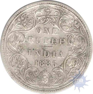 Silver  One Rupee Coin of Victoria Empress of Bombay Mint of 1885.