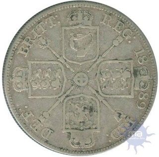 Silver Medal of  Queen Victoria Jubliee Head Half Crown,