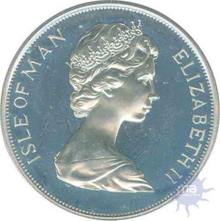 Silver Twenty Five Pence of  ISLE OF MAN  ELIZABETH II  of 1975.