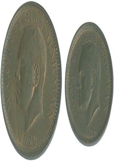 Copper Coins of Lundy Island of 1929.